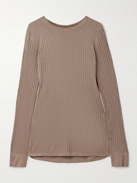  The Row   Keya Ribbed Knit Sweater   Taupe 