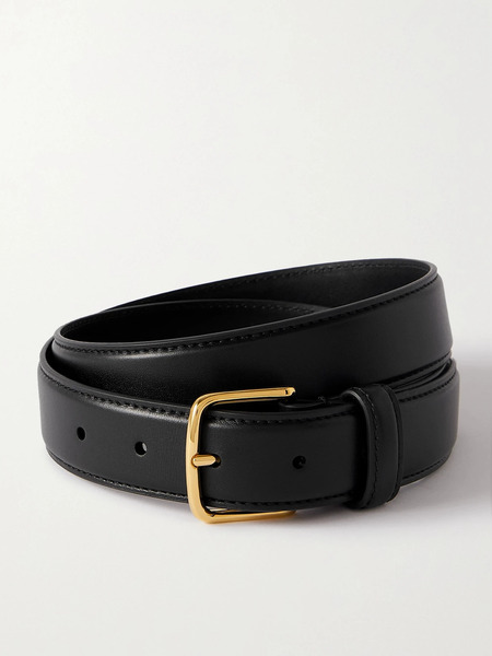  The Row   Leather Belt   Black 