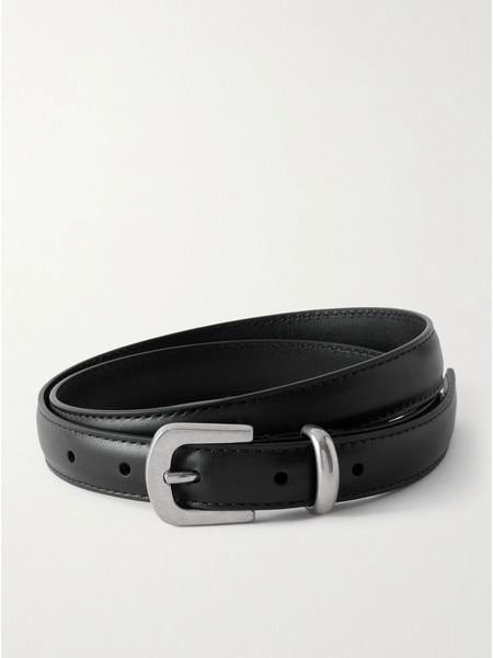  The Row   Leather Belt   Black 