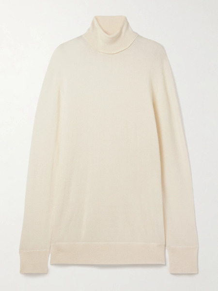  The Row   Lizzy Oversized Cashmere Turtleneck Sweater   Ivory 