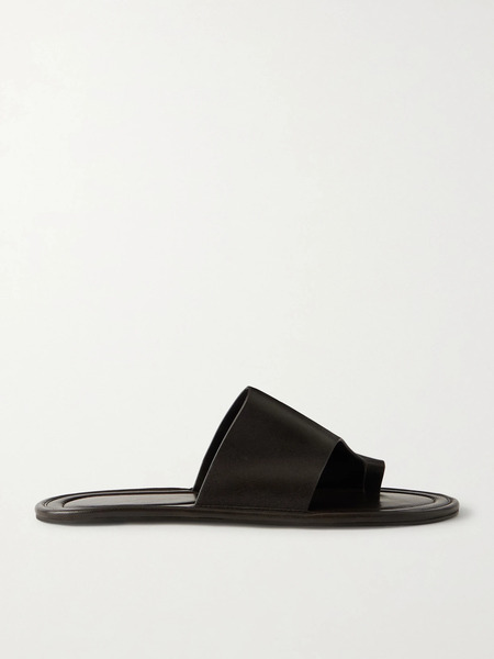  The Row   Malick Leather Sandals   Black 