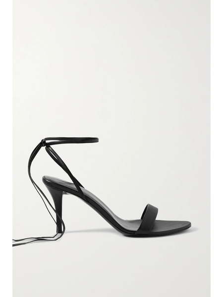  The Row   Maud Lace Up Leather Sandals   Black 