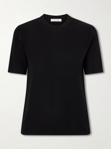  The Row   Ozzi Silk Blend T Shirt   Black 