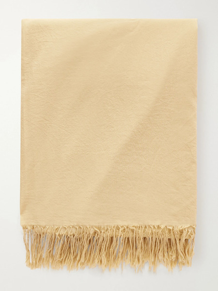  The Row   Parla Fringed Cotton Scarf   Sand 