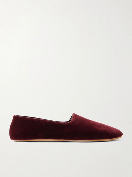  The Row   Ponti Velvet Flats   Burgundy 