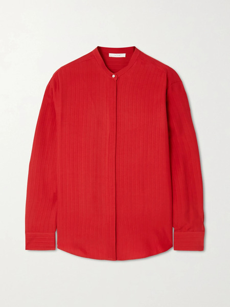  The Row   Sienna Striped Crepe Shirt   Red 