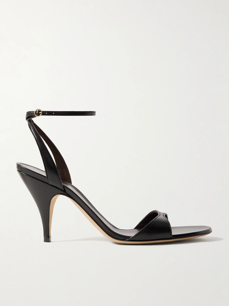  The Row   Vika Leather Sandals   Black 