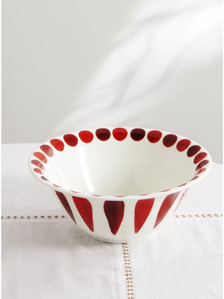  Themis Z   Helios Painted Porcelain Salad Bowl   Red 