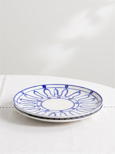 Themis Z   Kyma Painted Porcelain Dessert Plate   Blue 