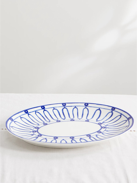  Themis Z   Kyma Painted Porcelain Serving Platter   Blue 