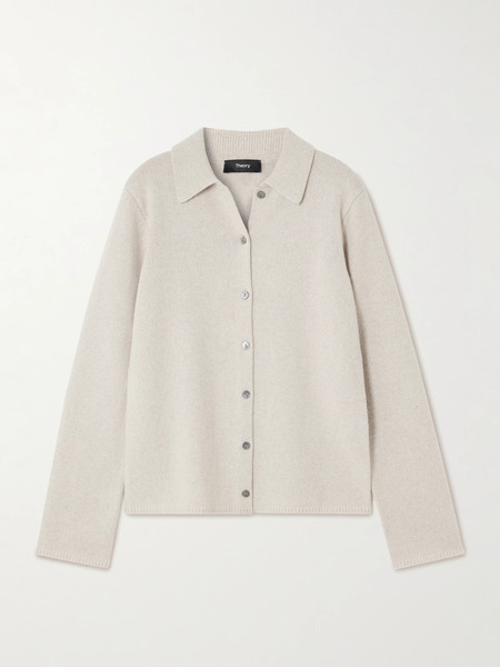  Theory   Cashmere And Wool Blend Cardigan   Gray 