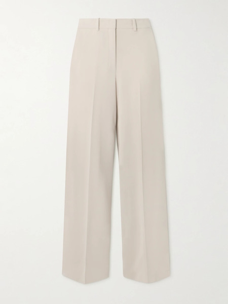  Theory   Crepe Wide Leg Pants   Light Gray 