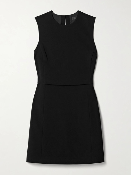  Theory   Layered Crepe Mini Dress   Black 