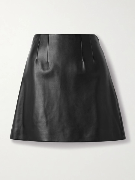  Theory   Leather Mini Skirt   Black 