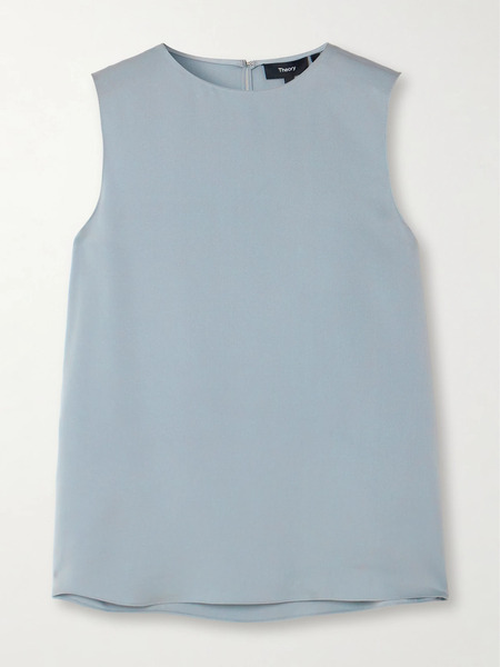  Theory   Silk Satin Blouse   Light Blue 