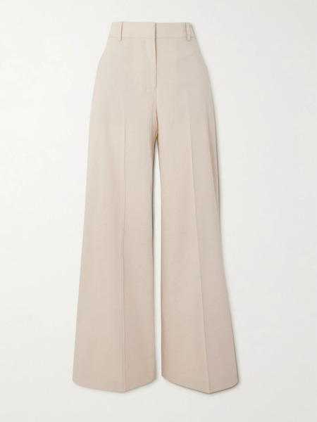  Theory   Treeca Linen Blend Wide Leg Pants   Off White 