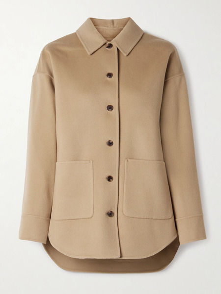  Theory   Wool And Recycled Cashmere Blend Felt Jacket   Beige 