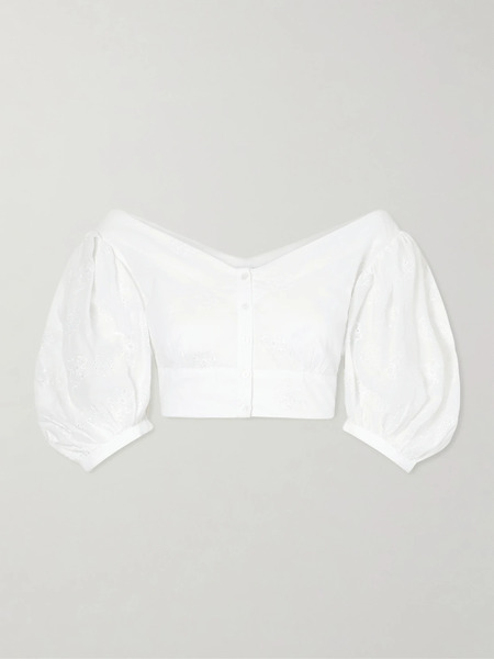  Thierry Colson   Clara Embroidered Cotton Voile Blouse   Off White 