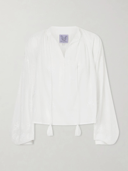  Thierry Colson   Guise Embroidered Cotton Blouse   Off White 