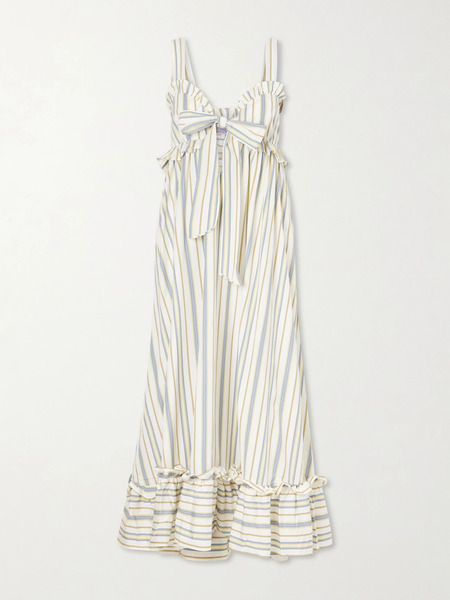  Thierry Colson   Valentina Striped Cotton Maxi Dress   Multi 