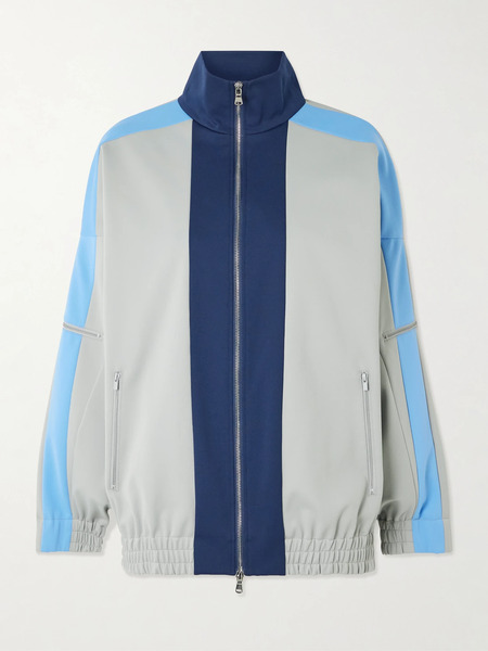  Tibi   Color Blocked Jersey Jacket   Light Gray 