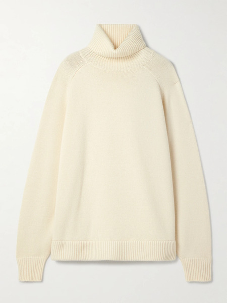  Tibi   Oversized Cashmere Turtleneck Sweater   Ivory 