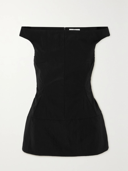 Tibi   Schema Off The Shoulder Canvas Top   Black 