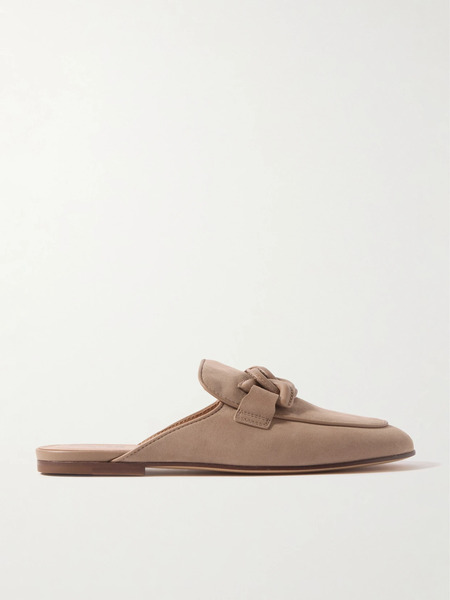  Tod's   Embellished Leather Slippers   Brown 