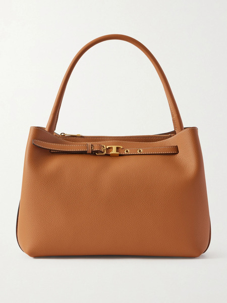  Tod's   Small Belted Textured Leather Tote   Tan 
