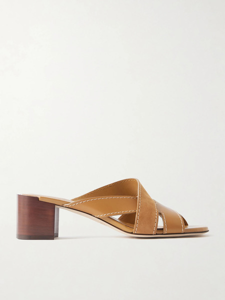  Tod's   Suede And Leather Mules   Tan 