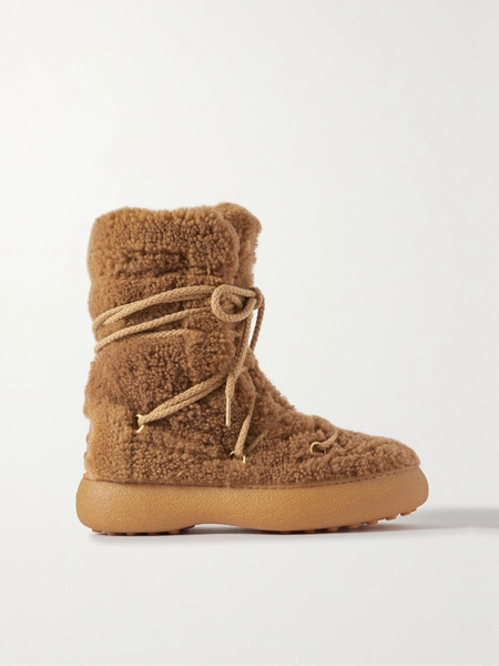  Tod's   Winter Gommini Shearling Ankle Boots   Beige 