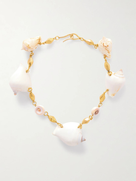  Tohum   Samsara Gold Plated And Shell Necklace   Multi 