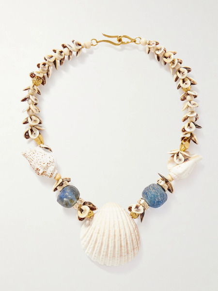  Tohum   Samsara Gold Plated Stone And Shell Necklace   Multi 