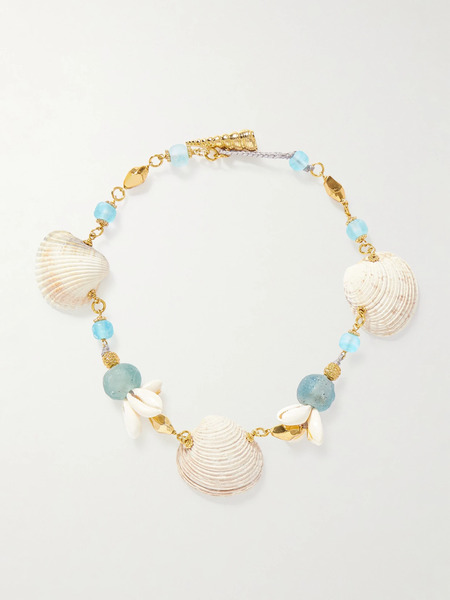  Tohum   Samsara Gold Plated, Stone And Shell Necklace   Multi 
