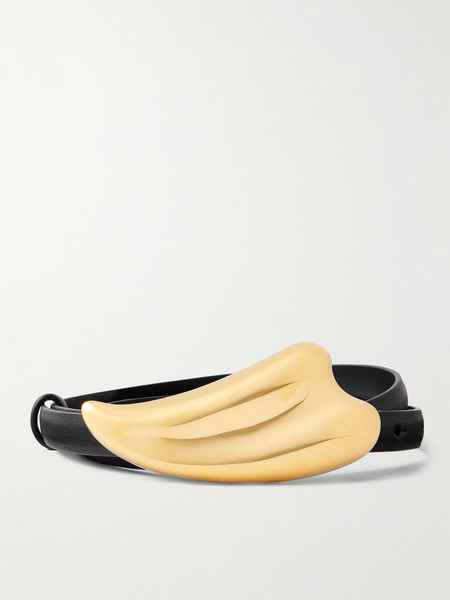  Tom Ford   Liza Textured Leather Belt   Black 