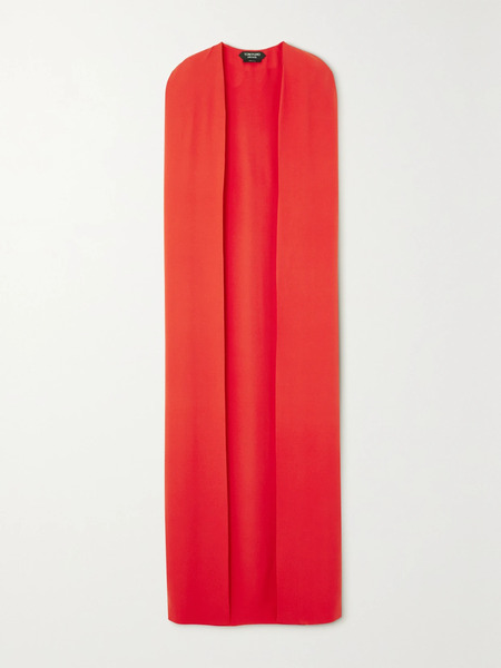  Tom Ford   Oversized Silk Georgette Cape   Red 