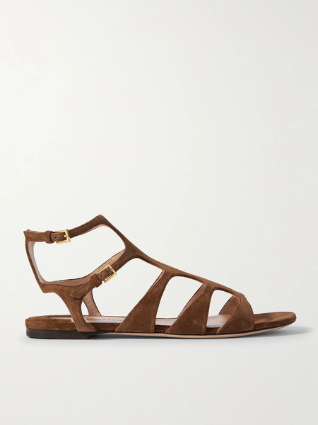  Tom Ford   Paradise Cutout Suede Sandals   Tan 