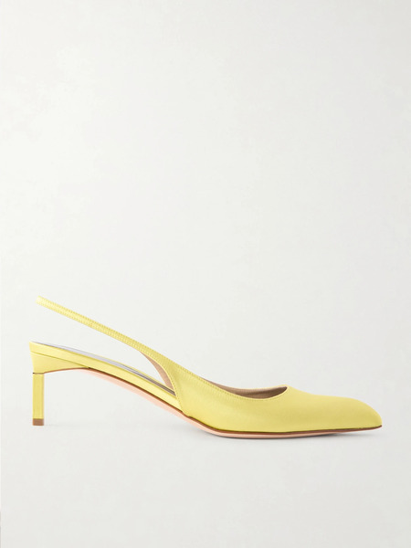  Tom Ford   Satin Slingback Pumps   Yellow 