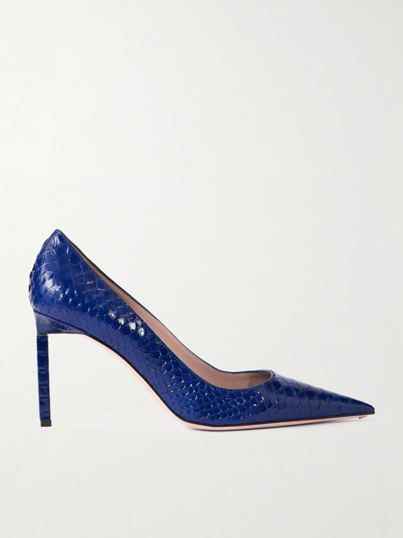  Tom Ford   Snake Effect Leather Pumps   Blue 