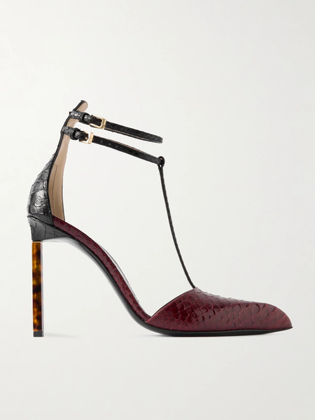  Tom Ford   Snake Effect Leather Pumps   Red 