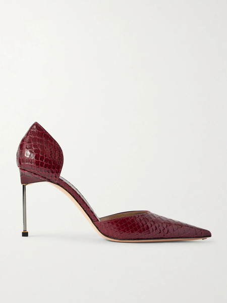  Tom Ford   Snake Effect Leather Pumps   Red 