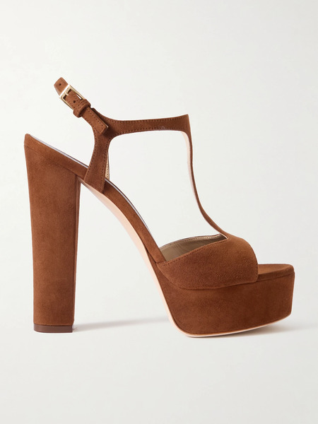  Tom Ford   Suede Platform Sandals   Chocolate 