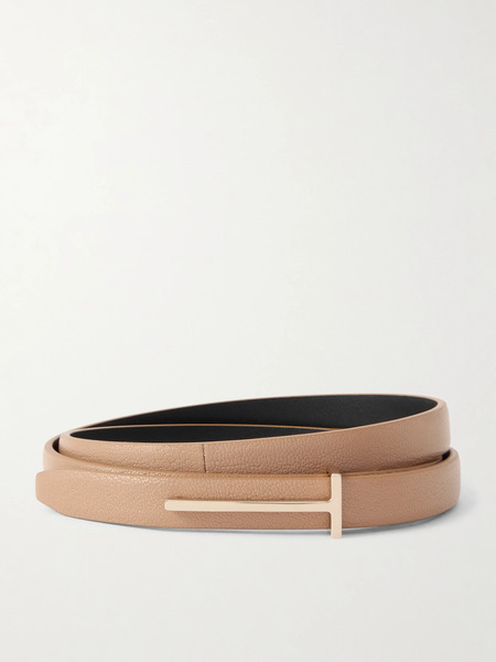  Tom Ford   Textured Leather Belt   Tan 