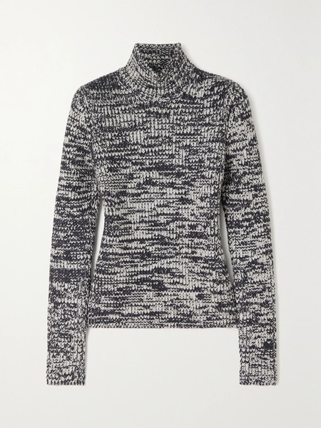  Tom Ford   Two Tone Wool And Silk Blend Turtleneck Sweater   Gray 