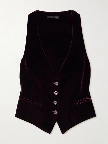  Tom Ford   Velvet Vest   Burgundy 