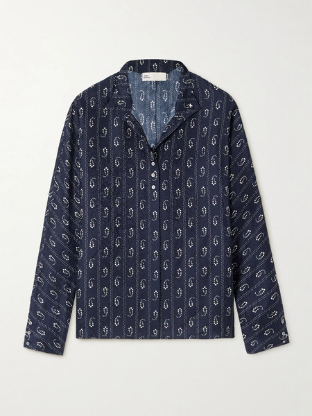  Tory Burch   Jacquard Blouse   Navy 