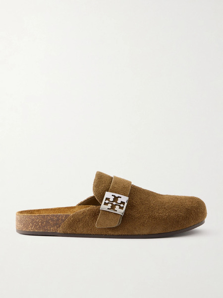  Tory Burch   Mellow Embellished Suede Clogs   Brown 