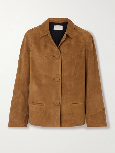  Tory Burch   Paneled Suede Blazer   Brown 