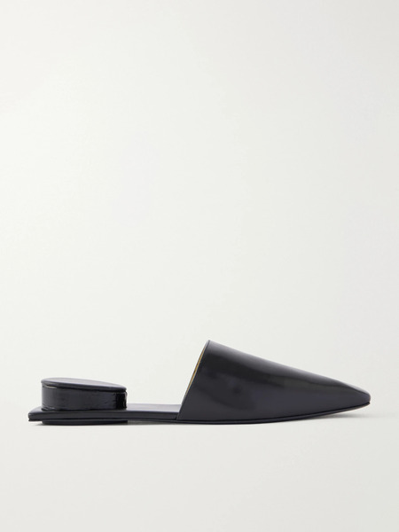  Tory Burch   Pierced Embellished Leather Slip Ons   Black 