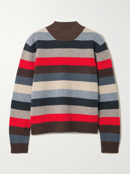  Tory Burch   Striped Wool Sweater   Blue 